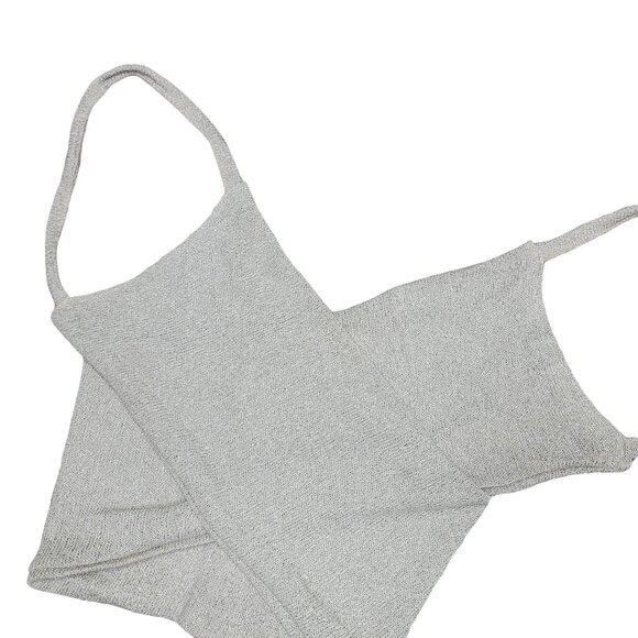 Women's Stretchy wrap Tube Tops 2-Pack Gray & Silver Glitter One Size Fits Most - Picture 5 of 6